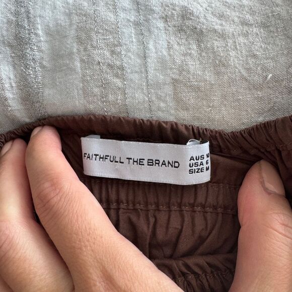 Faithfull the Brand Marieka Midi Dress M in Chocolate - Picture 10 of 12